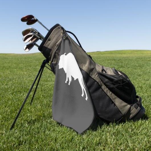 Weiße Silhouette Wildtiere Golfhandtuch (Gras)