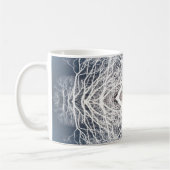 Weiße, silhouettierte Baumstruktur Kaffeetasse (Links)