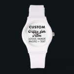 Weiße Silicone passen kundenspezifische Geschenke  Armbanduhr<br><div class="desc">Kundenspezifische Geschenke für seine personalisierte weiße Silikonuhr. Laden Sie Logo,  Foto,  Bild,  Design und fügen Sie Ihren eigenen Text zu Ihrem eigenen personalisierten Geburtstag,  Weihnachten,  Vatertag,  Valentinstag Feier,  Bürogeschenke für ihn (Mann,  Männer,  Mann,  Freund,  Vater,  Vater,  Vater,  junger Mann,  Sohn).</div>
