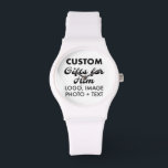 Weiße Silicone passen kundenspezifische Geschenke  Armbanduhr<br><div class="desc">Kundenspezifische Geschenke für seine personalisierte weiße Silikonuhr. Laden Sie Logo,  Foto,  Bild,  Design und fügen Sie Ihren eigenen Text zu Ihrem eigenen personalisierten Geburtstag,  Weihnachten,  Vatertag,  Valentinstag Feier,  Bürogeschenke für ihn (Mann,  Männer,  Mann,  Freund,  Vater,  Vater,  Vater,  junger Mann,  Sohn).</div>
