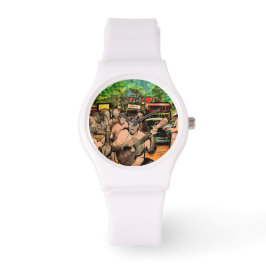 weiße Silikon-Uhr Armbanduhr