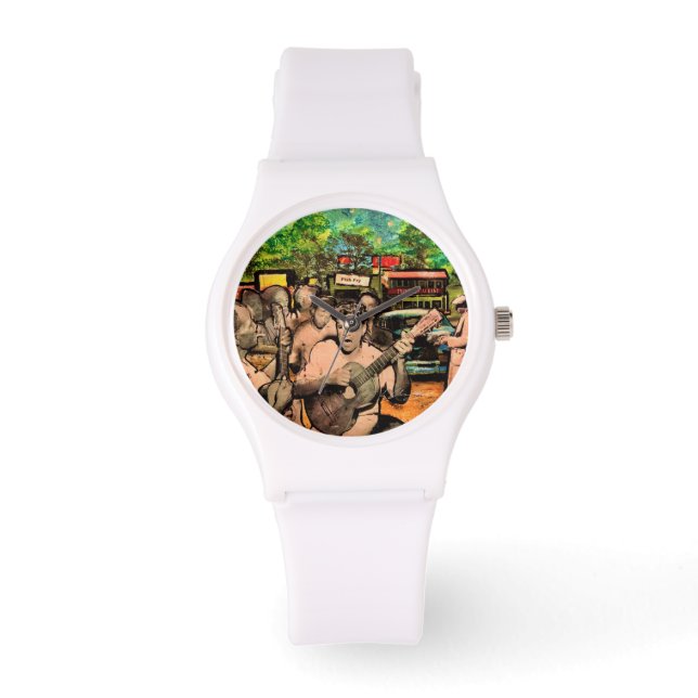 weiße Silikon-Uhr Armbanduhr (Vorderseite)