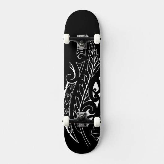Weiße silverfern Kunst nationalen Sonderzeichens Skateboard (Vorderseite)