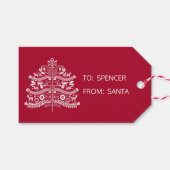 Weiße skandinavische Folk Kunst Nordischer Weihnac Geschenkanhänger (Vorderseite (Horizontal))