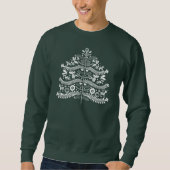 Weiße skandinavische Folk Kunst Nordischer Weihnac Sweatshirt (Vorderseite)