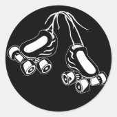 weiße Skate Runder Aufkleber (Vorderseite)