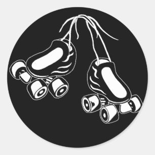 weiße Skate Runder Aufkleber