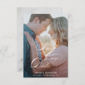 Weiße Skriptkarte - Daten speichern RSVP Karte (Vorne/Hinten)