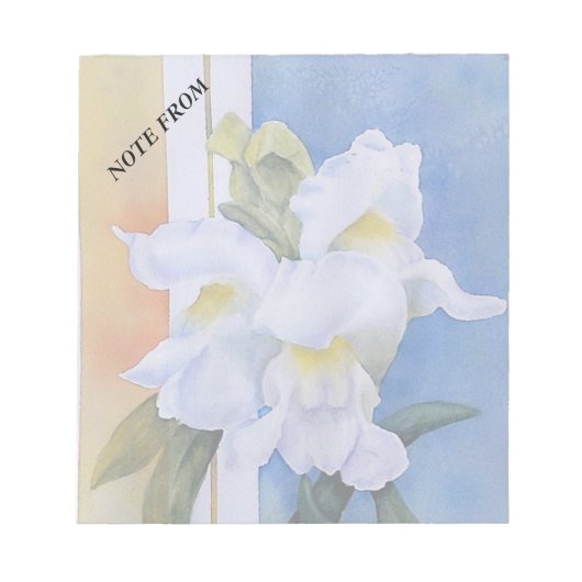 WEISSE SNAP-DRAGONS KUNSTBARE NOTE PAD NOTIZBLOCK (Vorderseite)