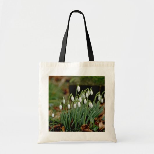 weiße Snowdrops Blumen Tragetasche (Vorne)