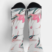 Weiße Socken mit floralem Design mit rosa (Oben)