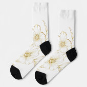 Weiße Socken mit schwarzen Bündchen weisen ein zar (Linkes Detail)