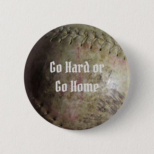 Weiße Softball-Image Button (Vorderseite)