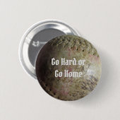 Weiße Softball-Image Button (Vorne & Hinten)