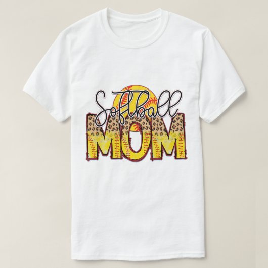 Weiße Softball-Mutter T-Shirt (Design vorne)