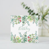 Weiße Sommer Blume Geburtstagsparty Einladung (Stehend Vorderseite)