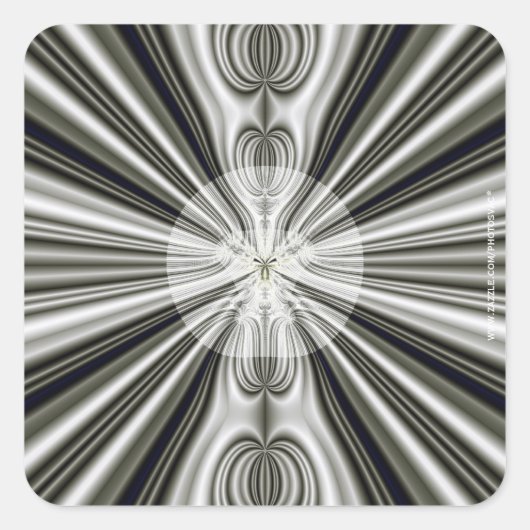Weiße Sonne Quadratischer Aufkleber (Vorderseite)