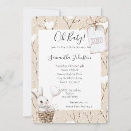 Weiße Sonnenanbeter in einem Korb Babydusche XOXO Einladung