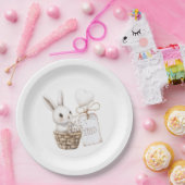 Weiße Sonnenanbeter in einem Korb Babydusche XOXO Pappteller (Party)