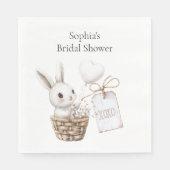 Weiße Sonnenanbeter in einem Korb Babydusche XOXO Serviette (Vorderseite)