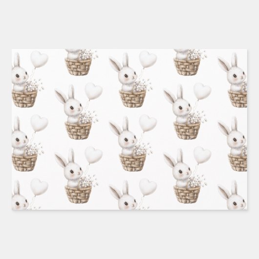 Weiße Sonnenanbeter in einer Basket-Babydusche Geschenkpapier Set (Vorderseite 2)