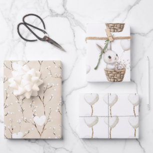 Weiße Sonnenanbeter in einer Basket-Babydusche Geschenkpapier Set