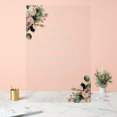 Weiße spanische Hochzeitstafel mit Blumenmuster Acrylschild (Hochzeit)
