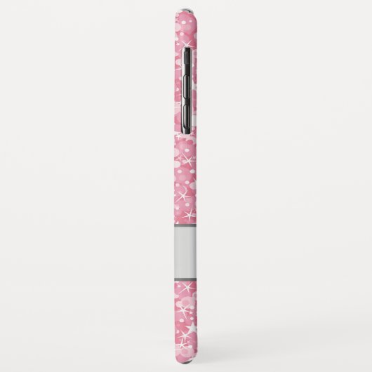 Weiße Spargel und rosa Glitzer Muster Case-Mate iPhone Hülle (Hinten/Links)