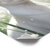 Weiße Sphinx-Katze und Blumen Poster (Ecke)