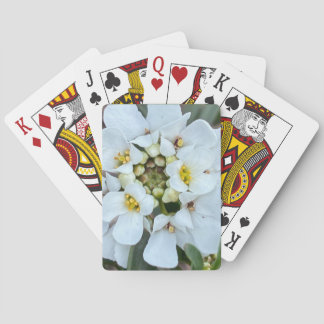 weiße Spielkarten mit Blumen