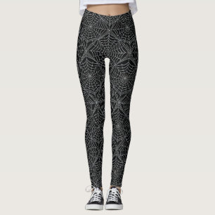 Weiße Spinnennetze Leggings