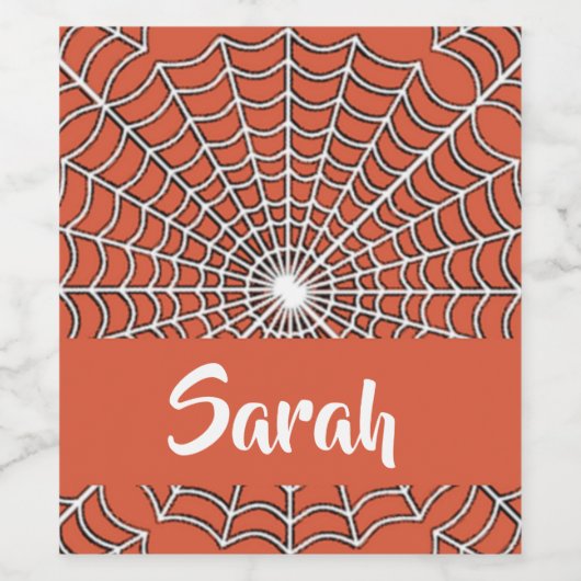 Weiße Spinnennetzmuster Weinetikett (Einzelnes Label)