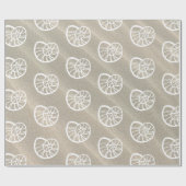 Weiße Spiral-Muscheln und Sand Geschenkpapier (Flach)