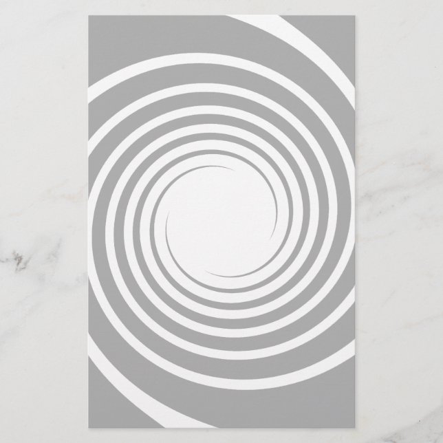 Weiße Spirale auf hellgrau. (Vorderseite)