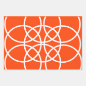 Weiße Spiralkreise auf hellen Orangen Geschenkpapier Set (Vorderseite)