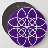 Weiße Spiralkreise auf Lila Button (Vorne & Hinten)