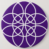 Weiße Spiralkreise auf Lila Button (Vorderseite)