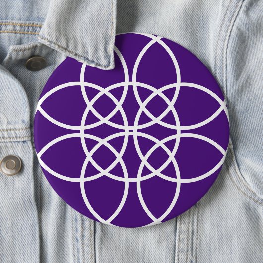 Weiße Spiralkreise auf Lila Button (Beispiel)
