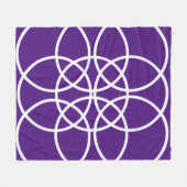 Weiße Spiralkreise auf Lila Fleecedecke (Vorderseite (Horizontal))