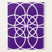 Weiße Spiralkreise auf Lila Planer (Rückseite)