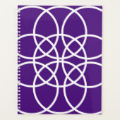 Weiße Spiralkreise auf Lila Planer (Vorderseite)