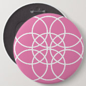 Weiße Spiralkreise auf rosa Button (Vorne & Hinten)