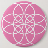 Weiße Spiralkreise auf rosa Button (Vorderseite)
