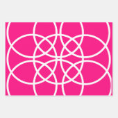 Weiße Spiralkreise auf rosa Geschenkpapier Set (Vorderseite 3)