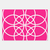 Weiße Spiralkreise auf rosa Geschenkpapier Set (Vorderseite)
