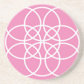 Weiße Spiralkreise auf rosa Getränkeuntersetzer (Vorne)