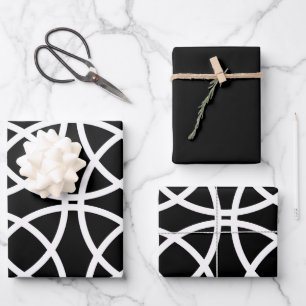 Weiße Spiralkreise Geschenkpapier Set