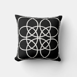 Weiße Spiralkreise Kissen