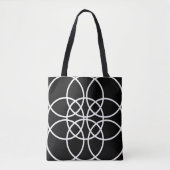 Weiße Spiralkreise Tasche (Vorderseite)