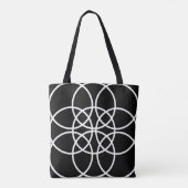 Weiße Spiralkreise Tasche (Rückseite)